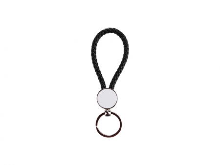 Round Braided Keyring (Black)