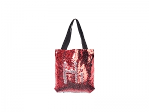 Sequin Double Layer Tote Bag(Red/Silver, 35*38cm)