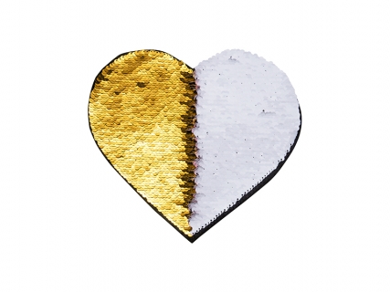 Flip Sequins Adhesive (Heart, Gold W/ White)