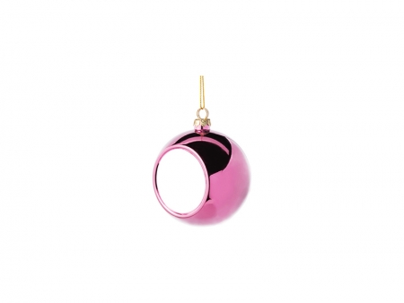 6cm Plastic Christmas Ball Ornament (Rose red)