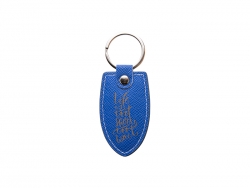 Llavero Cuero PU para grabado a láser (Escudo, Azul)
