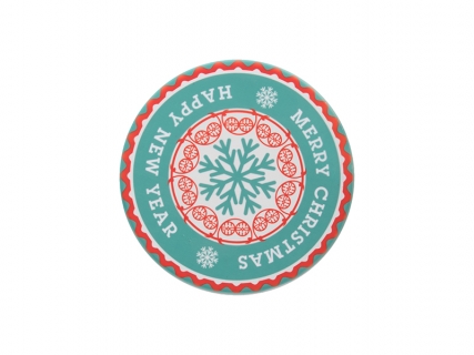 Φ10.8cm Round Ceramic Coaster w/ Cork (Frosted)