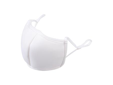 Sublimation 3D Mask White with White Elastic Ear Loops(Kids)