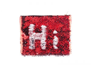 Sequin Makeup Bag / Pencil Case (Red/Silver, 16.5*20.5cm)