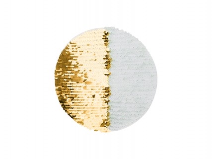 Flip Sequins Adhesive White Base (Round, Gold w/ White)