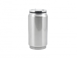 10oz/300ml Stainless Steel Coke Can with Straw(Silver)